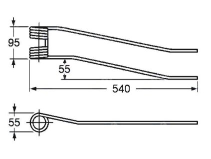 Tellerfeder 55x95x540