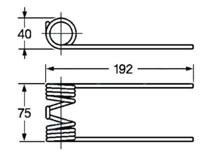 Picker- und Packerfeder 40x75x192