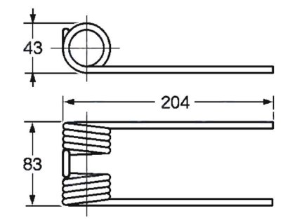 Picker- und Packerfeder 43X83X204