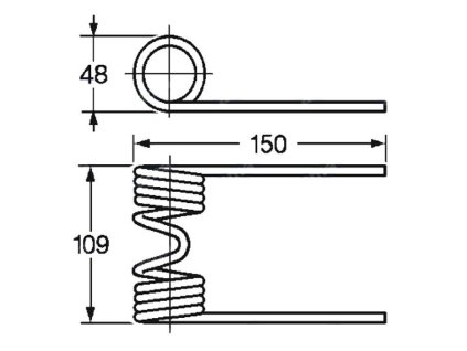 Picker- und Packerfeder 48x109x150