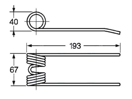 Picker- und Packerfeder 40x67x193