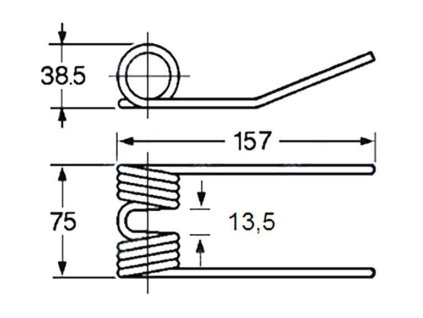 Picker- und Packerfeder 38,5x75x155