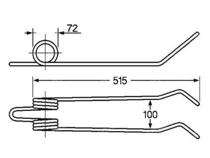 Feder für Tore, Wender, etc. 72x100x515