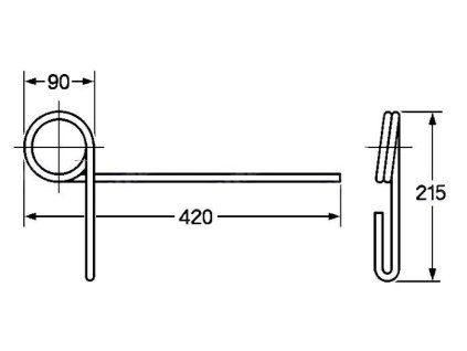 Feder für Tore, Wender, etc. 90x215x420