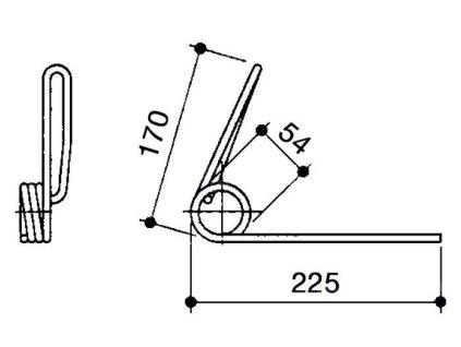 Feder für Tore, Wender, etc. 54x170x225