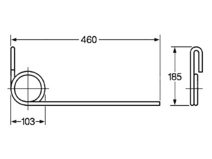 Feder für Tore, Wender, etc. 103x185x460