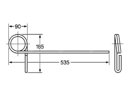 Feder für Tore, Wender, usw. 90x185x535