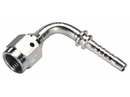 Pressnippel mit Innengewinde JIC 74, 5/16", 9/16", 90 Grad.