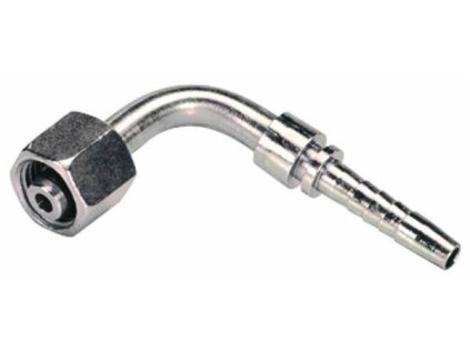 Pressnippel mit Innengewinde DIN 24, 5/8", M 26x1,5, 90 Grad.