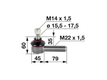 Kugelgelenk M22x1,5 rechts