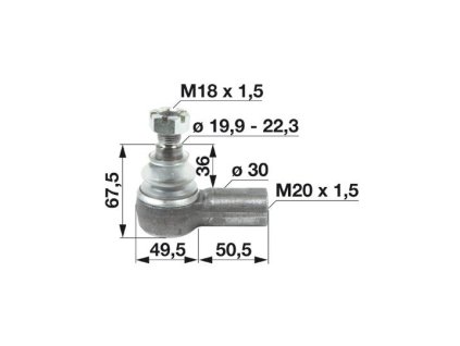 Kugelgelenk M20x1,5 Innengewinde rechts