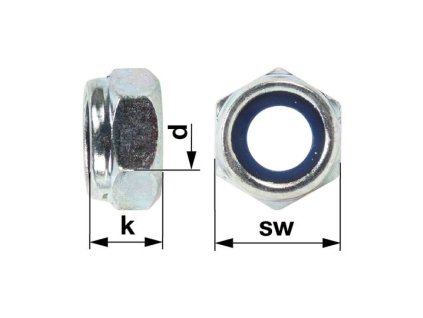 Selbstsichernde Muttern M8, 100 Stück