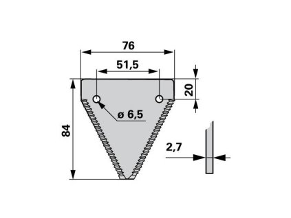 Mähmesserklinge - Verzahnung - Oberseite