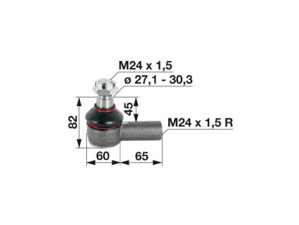 Kugelgelenk M24x1,5 Innengewinde rechts