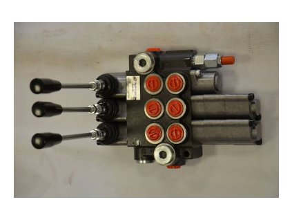 Handsteuerventil dreireihig, doppelwirkend, 3 Sektionen, 2  Schwimmstellungen