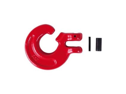 Schlitzringhaken für Kette 8 mm, Güte 80, Rot