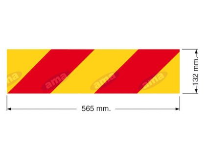 Warntafel 2 x Heckmarkierung für Lkw 565x132 mm