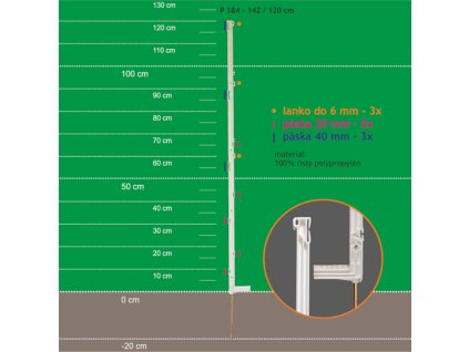 Drehständer 142/120cm, Metallspitze, weiß