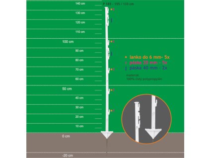 Drehständer 155/133cm, Metallspitze, weiß