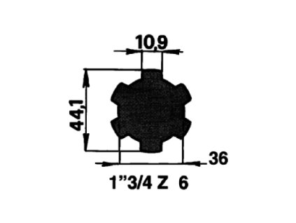 Profilwelle 1"3/4 Z6 - 3 m