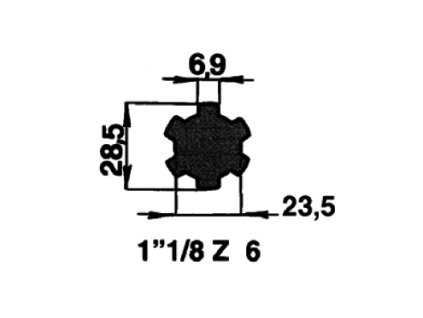 Profilwelle 1"1/8 Z6
