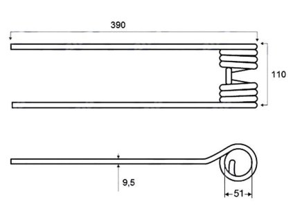 KUHN-Pick-Up Zinke  51x110x390 mm