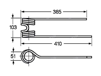 Dreherfeder 51x103x385/410 links