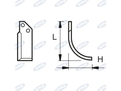 Fräsmesser   176 x 104 MM RECHTS Ø 10.5