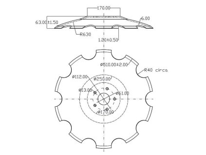 Gezahnte Scheibe Ø 560/6mm AGROMET