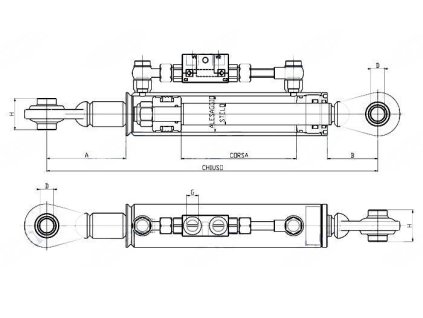 Hydraulischer Oberlenker, 520-730mm, AUGE /AUGE