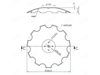 Verzahnte Scheibe Ø 560/6mm SKF