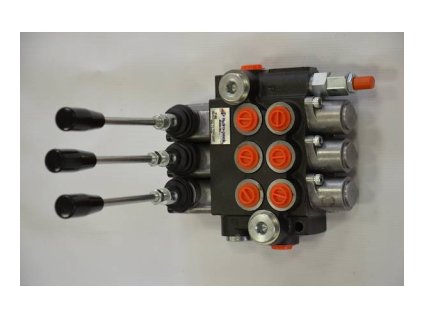 Handsteuerventil dreireihig, drei Sektionen,  doppelwirkend  mit Schwimmstellung