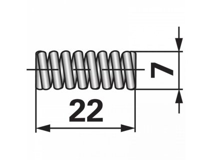 Druckfeder innen, ø 7 mm, Länge 22 mm 66.01.05