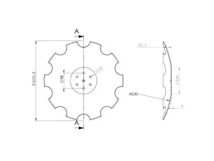 Scheibe Ø 510/4mm SKF 6X13mm, Gz.