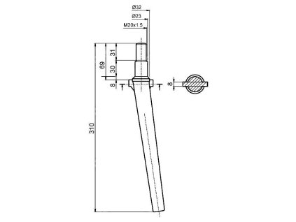 Drehtorspieß 310xM20x1,5 MORENI