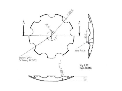 Gezahnte Scheibe Ø 460/Stärke 6mm HORSCH