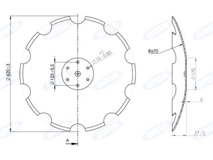 Verzahnte Scheibe Ø 620/6mm HORSCH