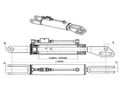 Hydraulische Hubstrebe  40x80x700
