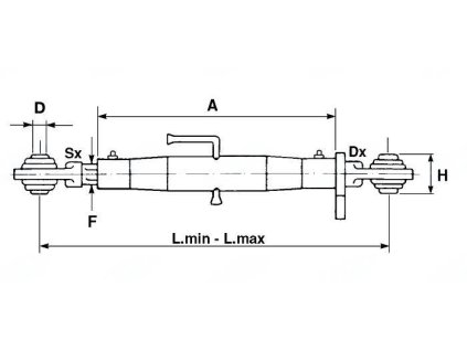 Mechanischer Oberlenker  TOP, Kat.1, AUGE /AUGE, 256-350mm