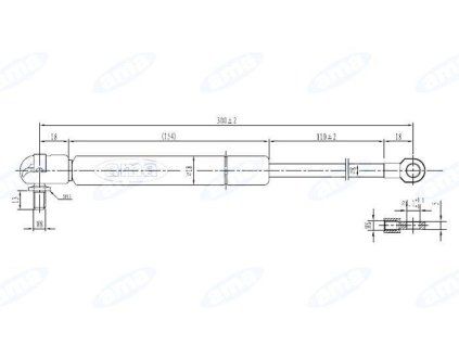 Gasdruckfeder 191 mm - 300 mm