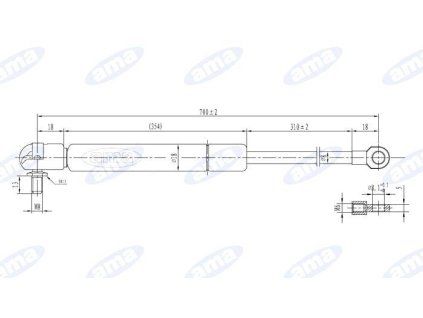 Gasdruckfeder 391mm - 700mm