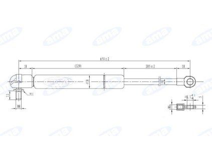 Gasdruckfeder 366mm - 650mm