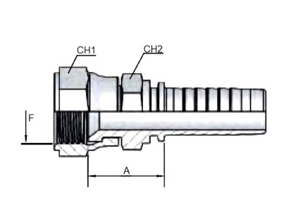Pressnippel mit Innengewinde JIS 60° (KOMATSU) M36x1,5 - Schlauch 1 1/4"