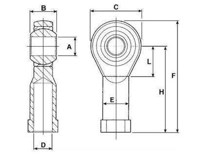 Selbstschmierende Muffe M8x1,25 rechts
