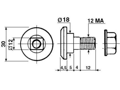 Messerbolzen Typ FELLA, Orig.-Nr. 476125K
