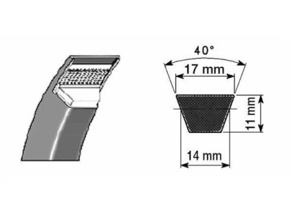 Keilriemen B106, 17x2700 Li, 17x2743 Lp