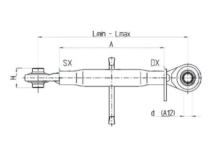 Mechanischer Oberlenker -  BASIC Serie Kat.2, Länge 705/920mm
