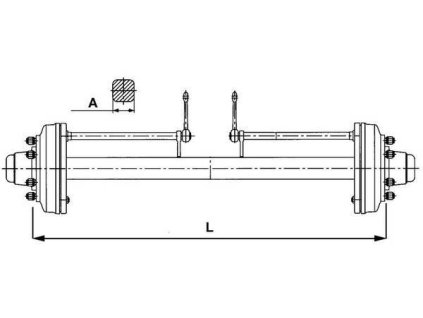 Achse mit Bremse 5000 kg