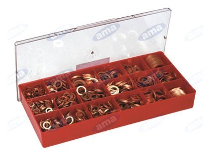 Satz: Kupferdichtringe, 12 verschiedene Größen,  6 - 33,6 x 1,5 mm   Innen-Ø