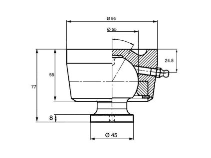 Kugelpfanne mit Kugel  für Teleskopzylinder - Kipper